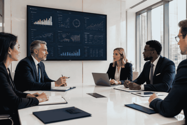M&A advisors reviewing cybersecurity risks during business acquisition due diligence