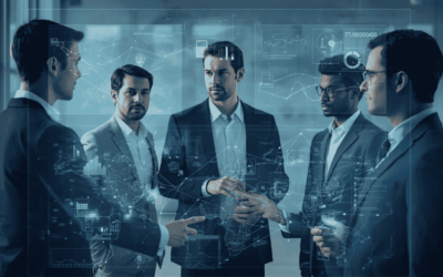 Executives reviewing digital infrastructure investment for business growth corridors