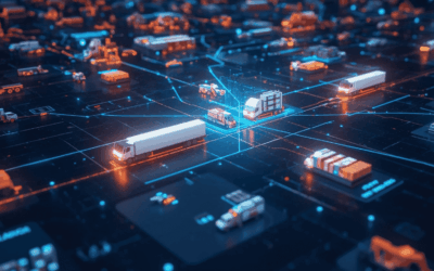 Logistics team using freight visibility dashboard to track shipments