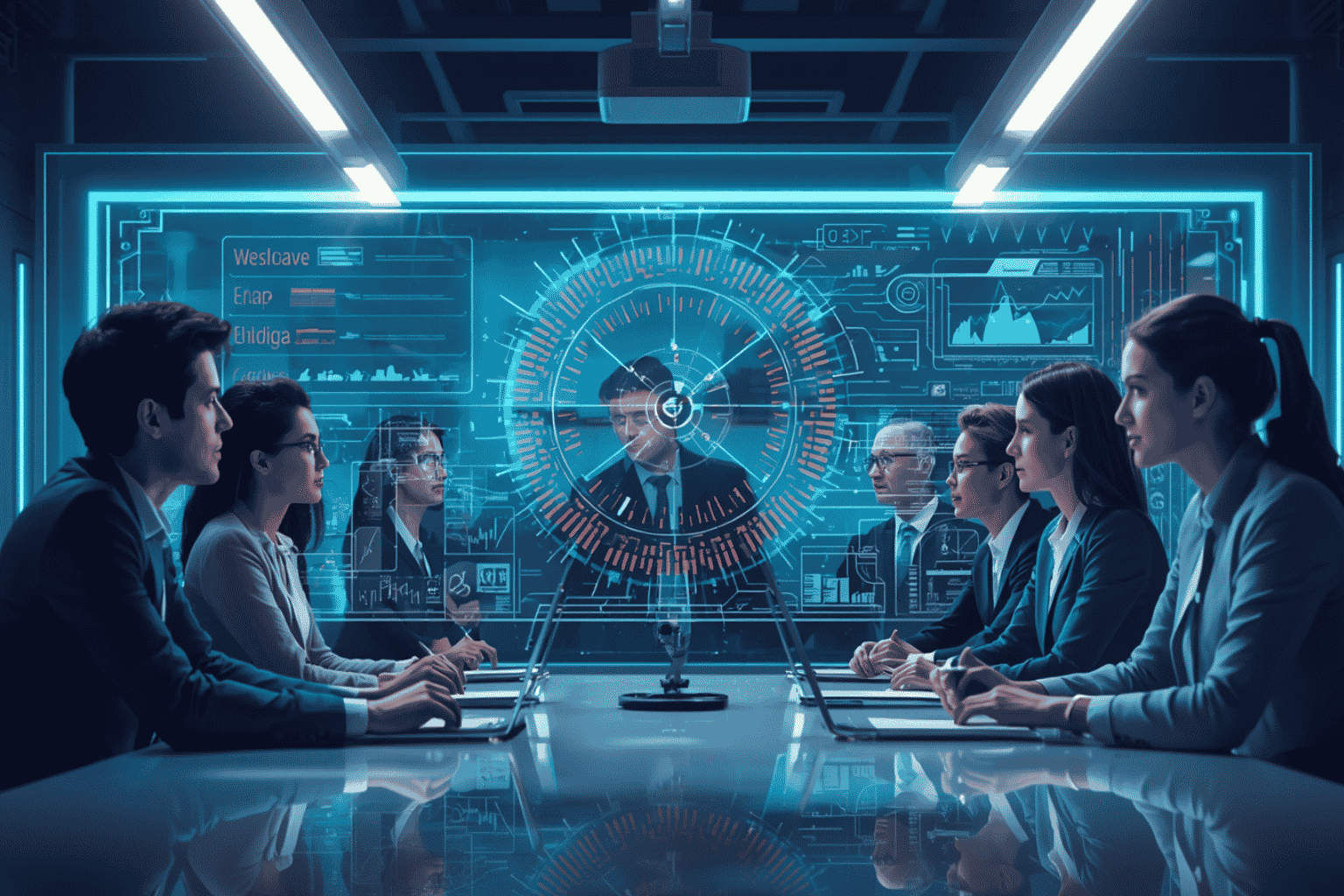 Business team reviewing human-in-the-loop AI automation dashboard