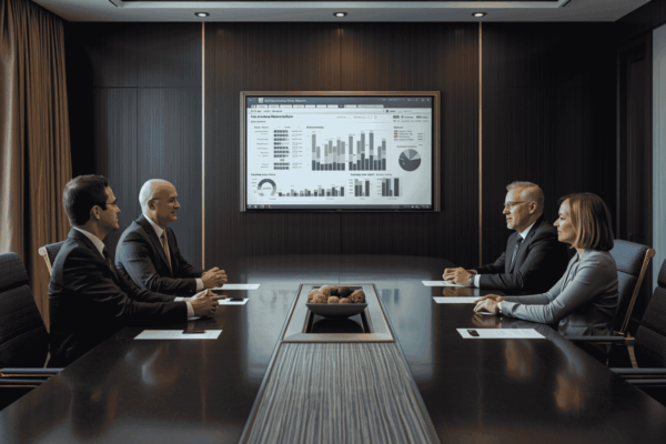 Business owner reviewing mid-year strategic assumptions with advisors