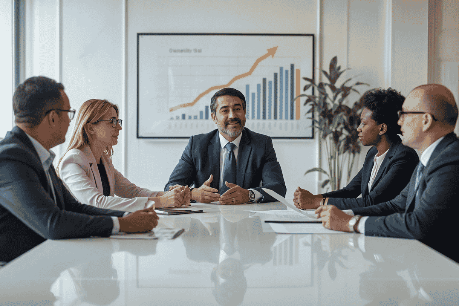 Business owner discussing a minority investment structure with an investor