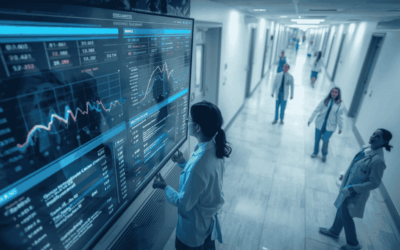 Healthcare administrators reviewing patient access and scheduling dashboard