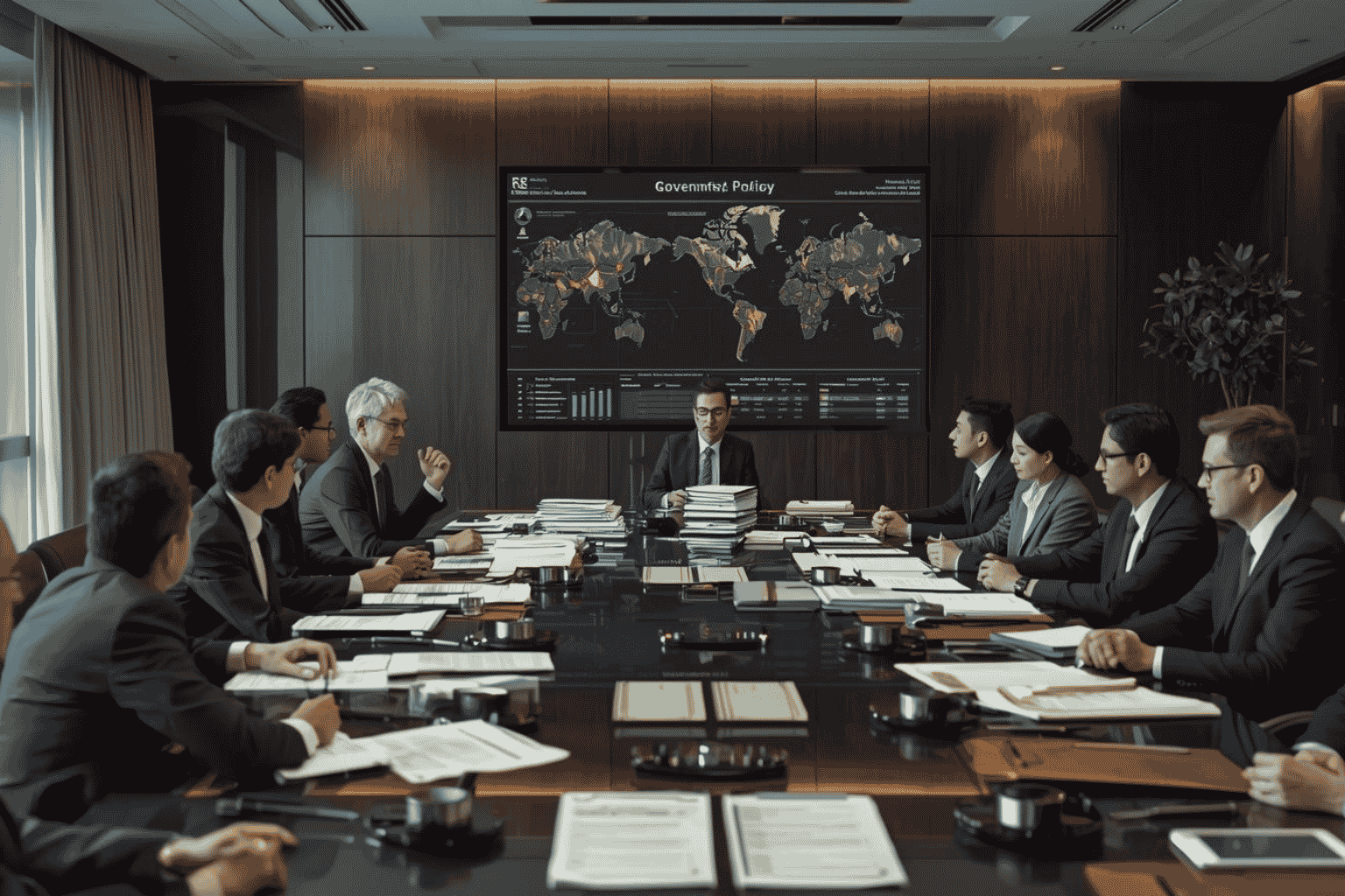 Executives reviewing regulatory predictability for investment planning