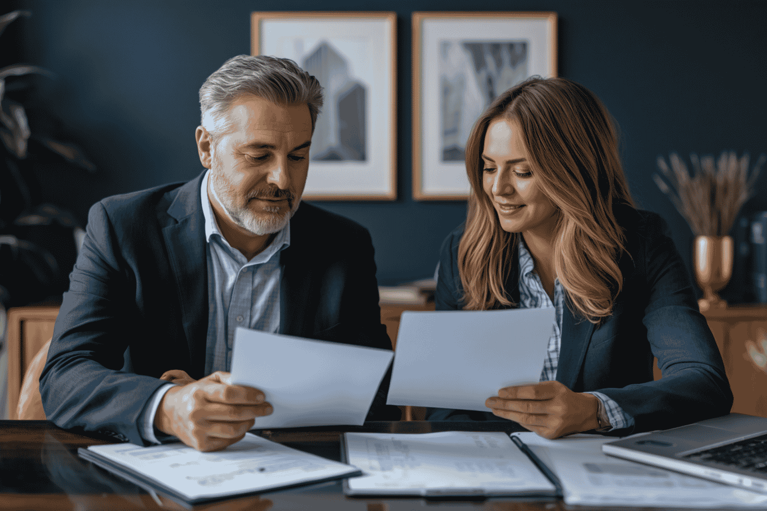 Business owner reviewing seller preparation timeline with broker