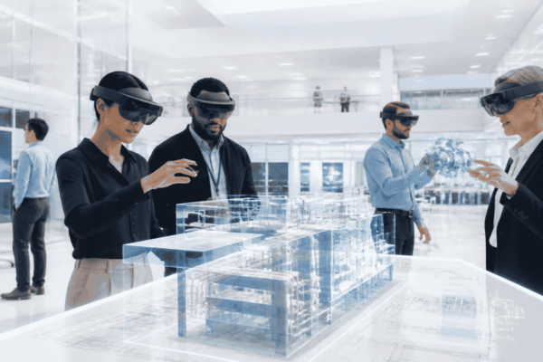 Enterprise team using spatial computing for operational planning and training