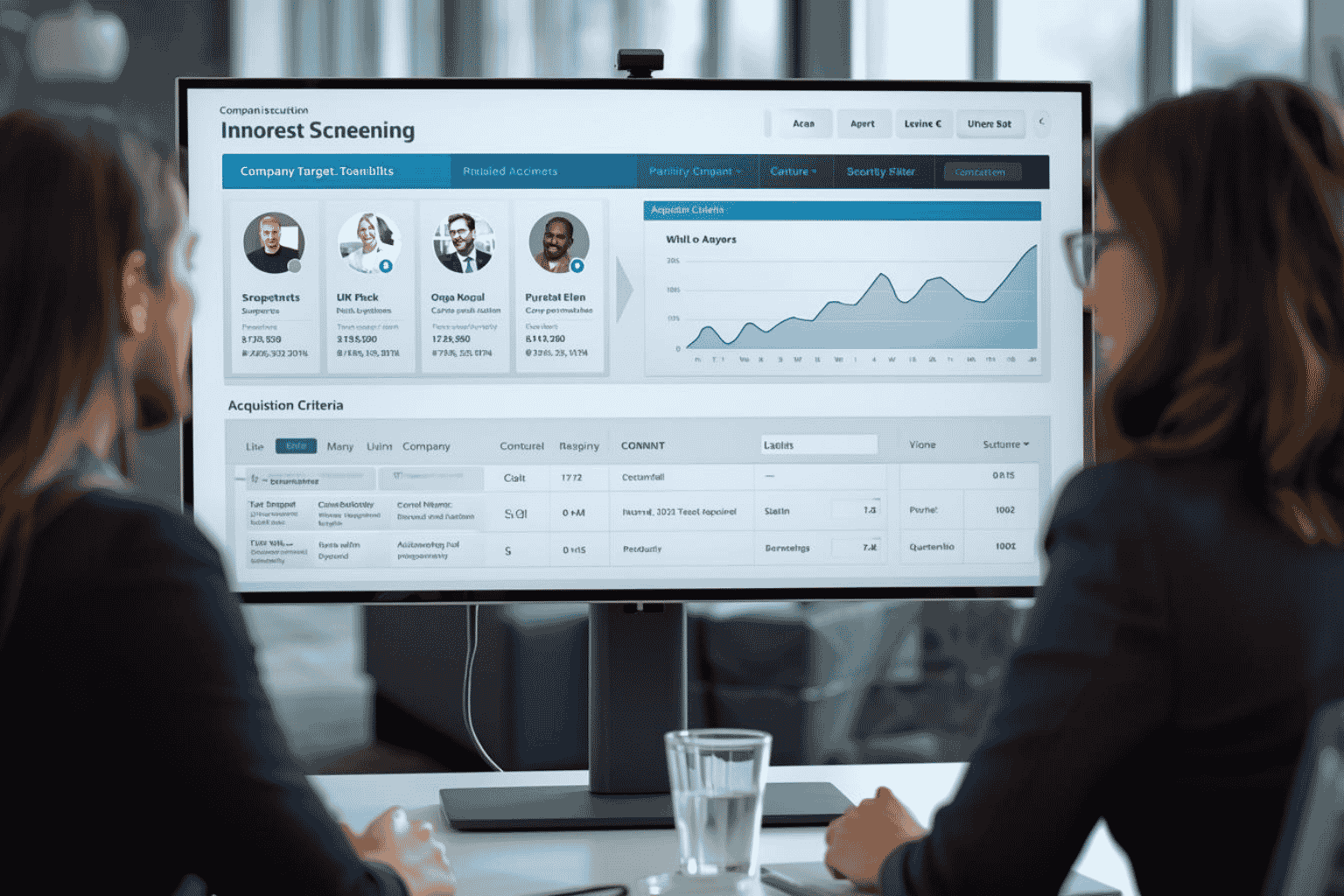 Buyer screening acquisition targets using structured criteria