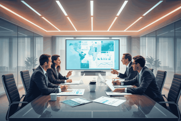 Executives reviewing trade compliance planning for cross-border business growth