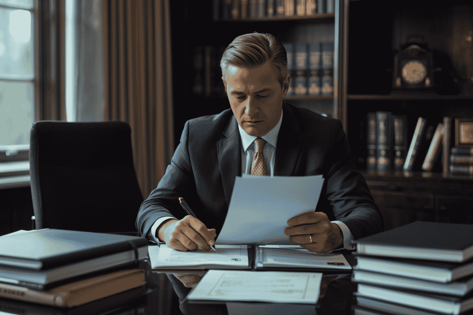 Attorney reviewing transaction preparedness documents