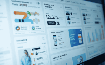 Retail team reviewing unified commerce dashboard connecting digital and physical sales