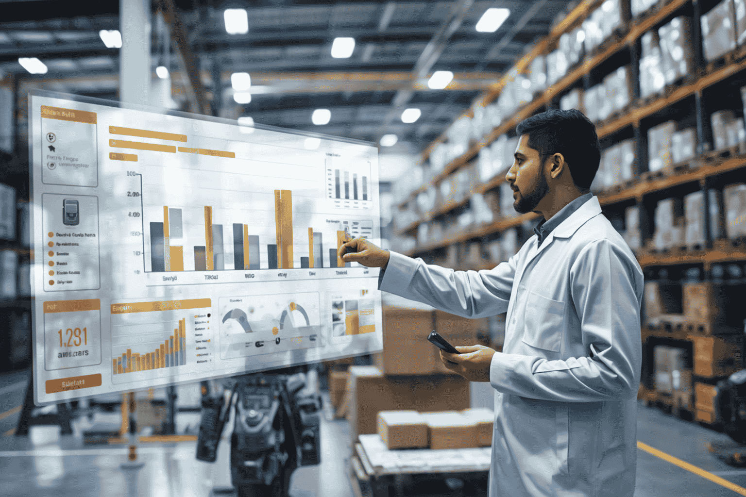 Logistics manager reviewing warehouse slotting and picking efficiency