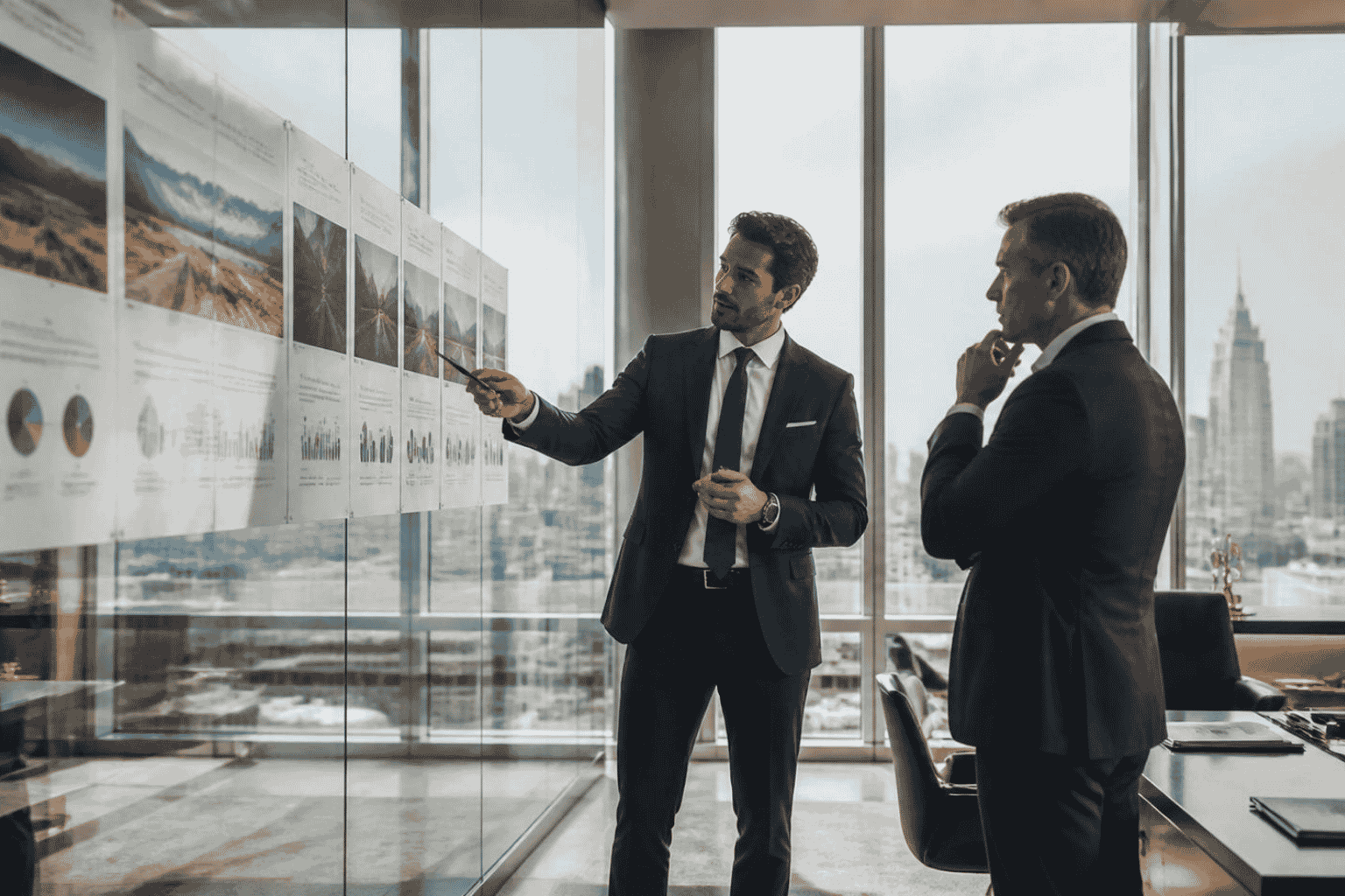 Business owner reviewing a long-term exit planning timeline with a broker