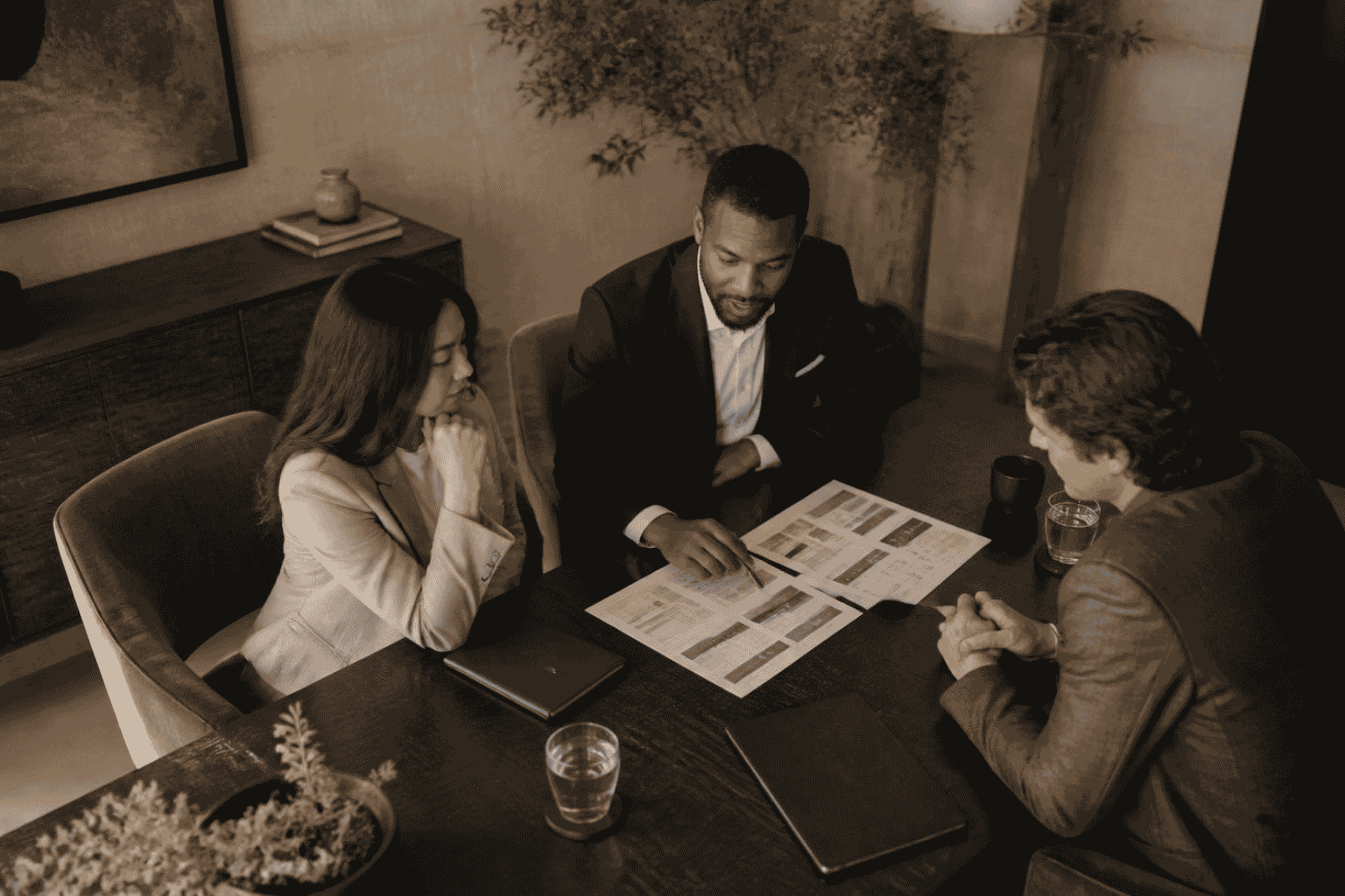 Advisor comparing buyer criteria with a seller opportunity profile