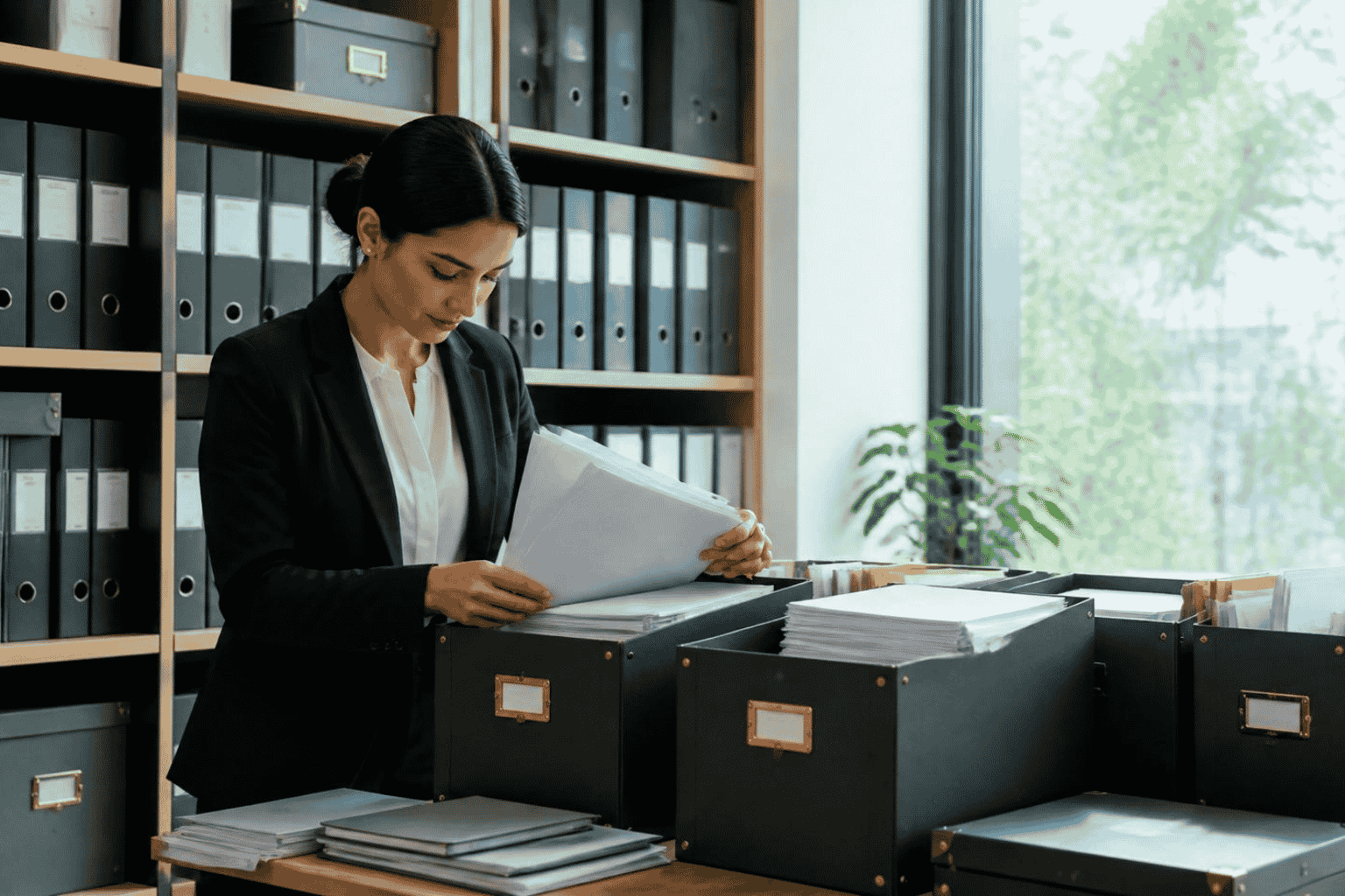 Corporate governance records being organized for legal compliance