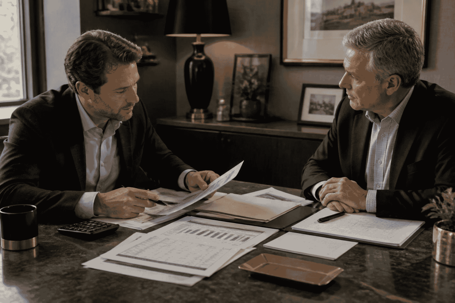 Business owner reviewing funding readiness documents with a finance advisor