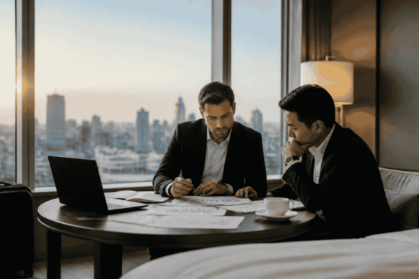 Growth company founder preparing an investor narrative and capital plan