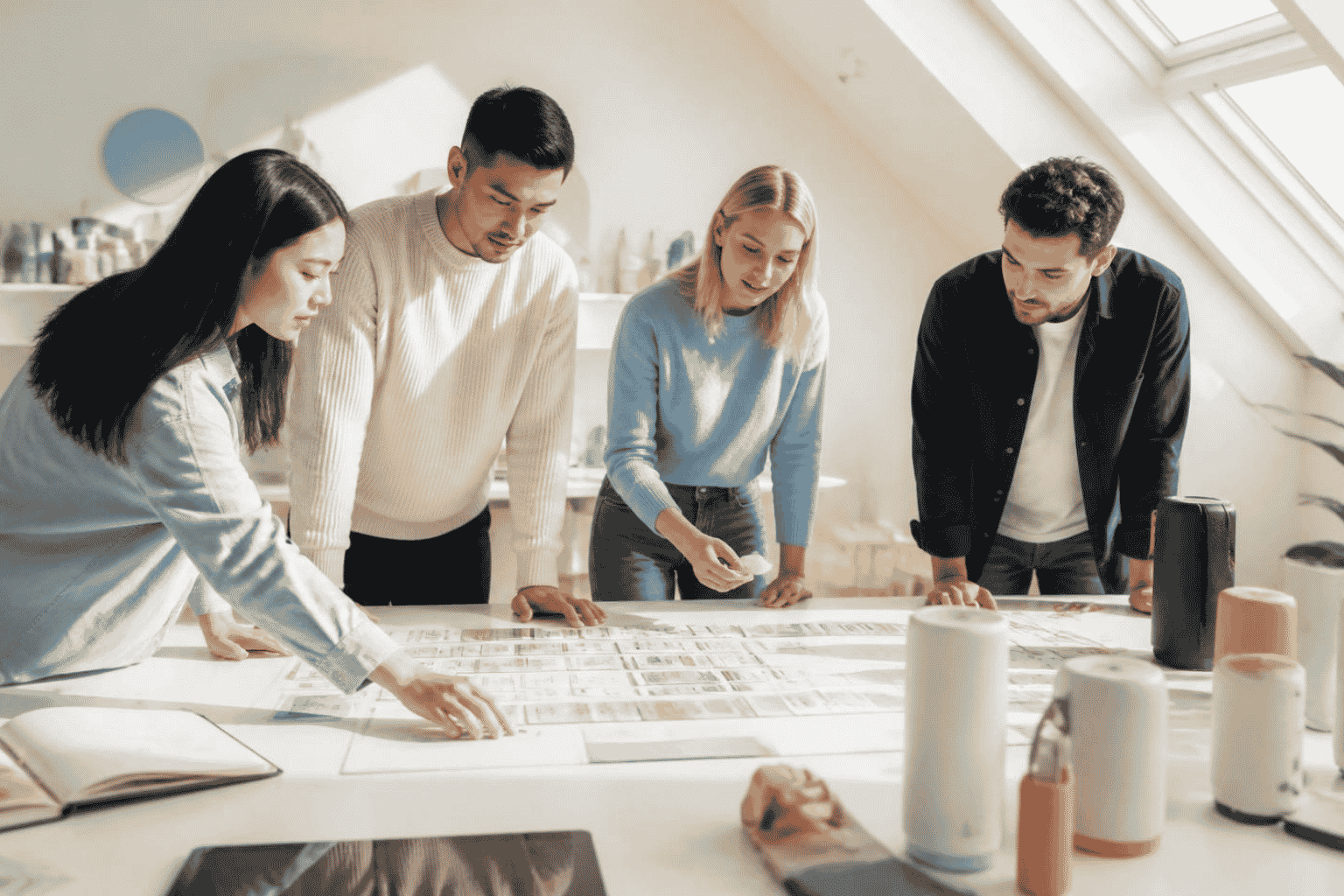 Startup founders preparing growth milestones and investor materials before fundraising