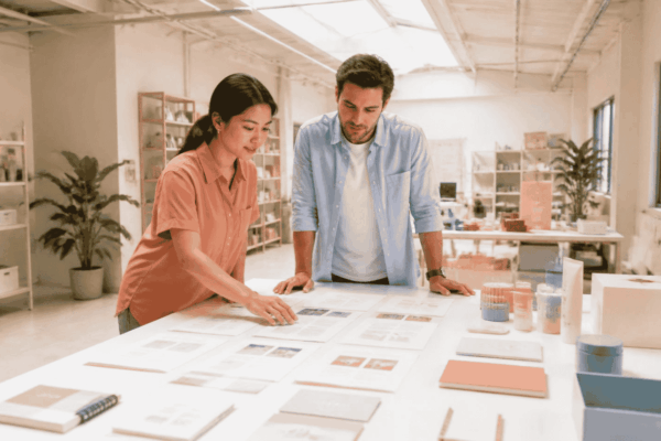 Startup founders preparing investor pipeline materials and traction evidence