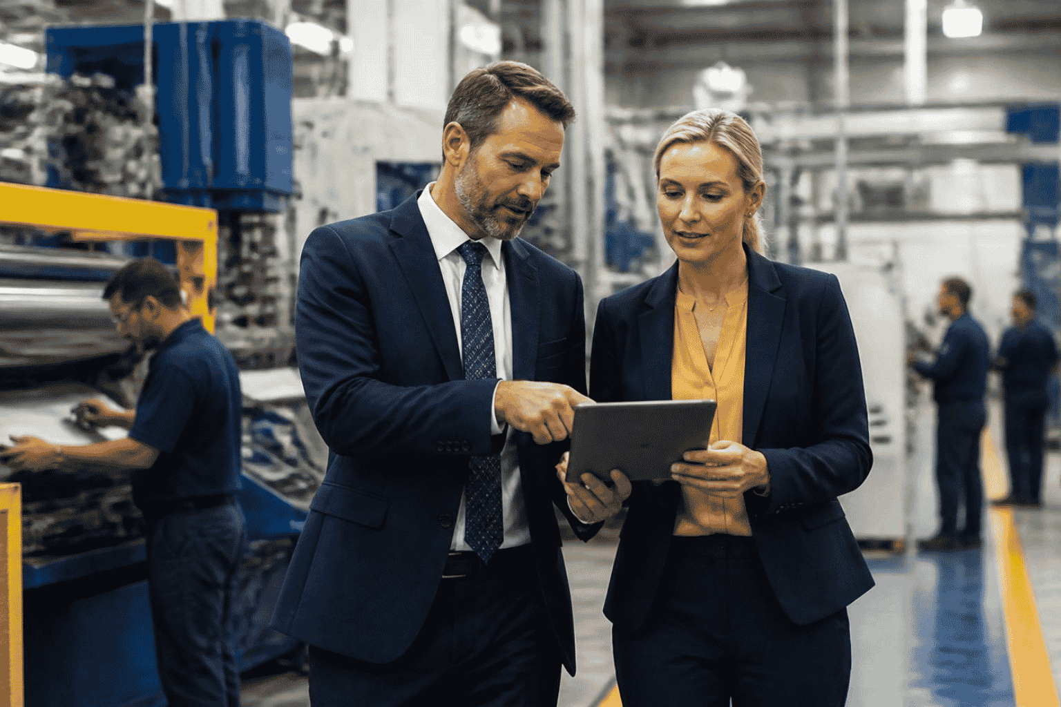 Business finance leader reviewing loan covenant requirements with a commercial lender