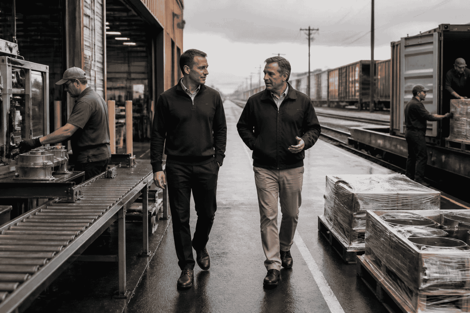 Operations leaders reviewing near-market production and regional distribution activity