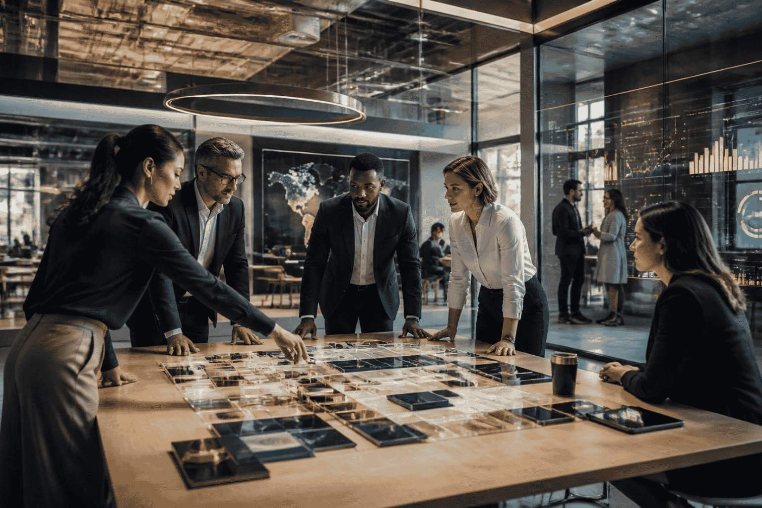 Leadership team aligning strategy, people, and operational processes