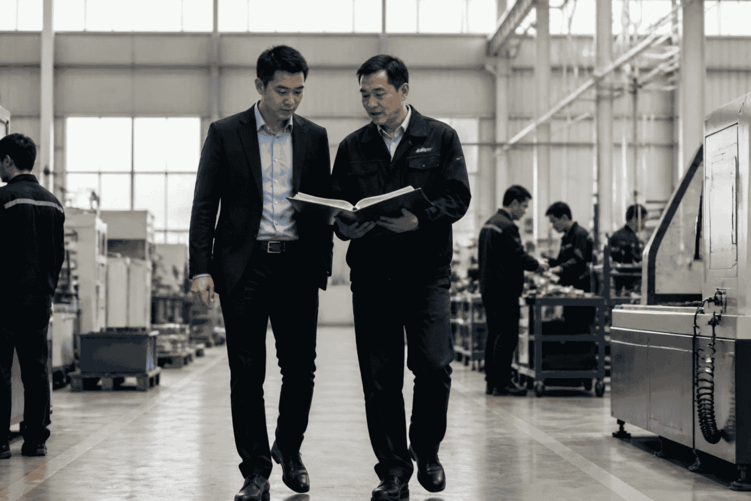 Buyer and former owner coordinating an operational handoff after an acquisition