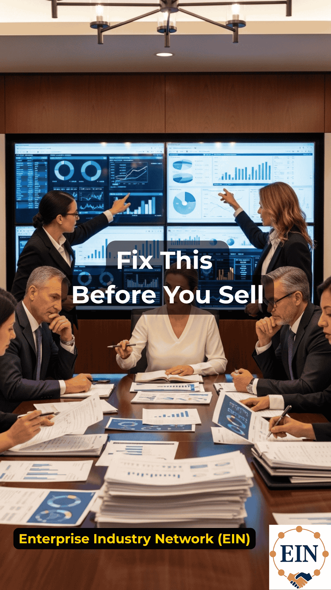 Business owner reviewing financial and operational issues to fix before selling a business with EIN Business Brokers
