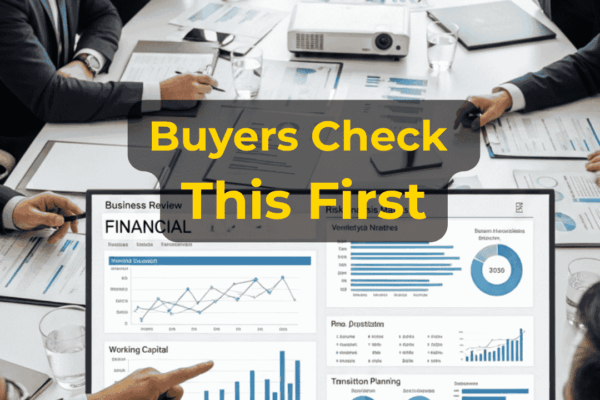 Business buyer reviewing financial and due diligence documents before closing a business sale with EIN Business Brokers