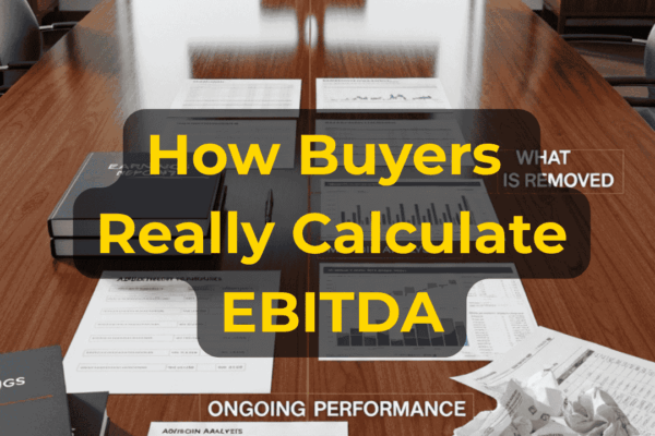 Business buyer reviewing EBITDA, adjusted earnings, and financial records while valuing a business with EIN Business Brokers