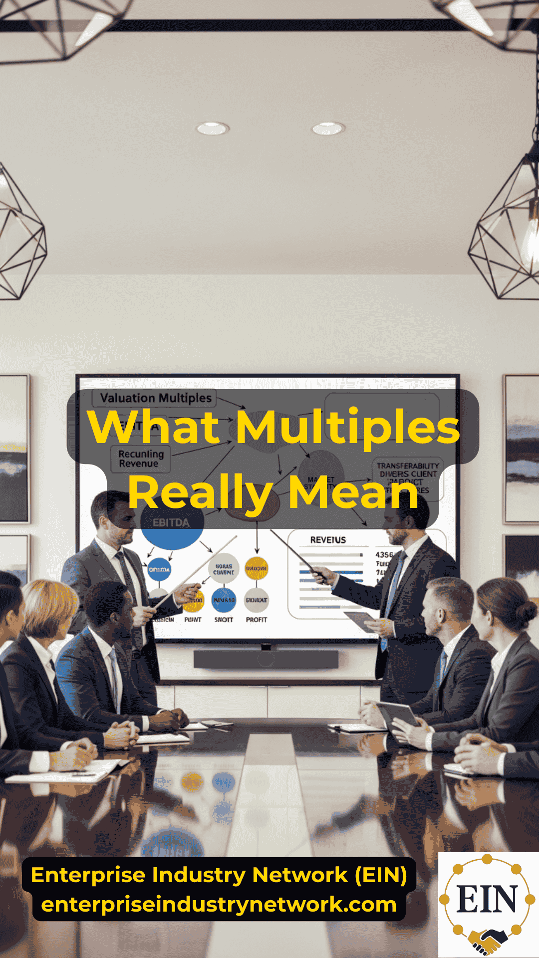 Business owner reviewing valuation multiples, EBITDA, and financial performance before selling a business with EIN Business Brokers