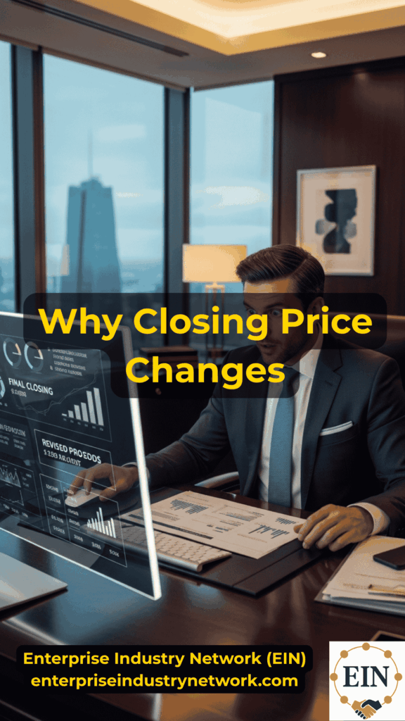 Why Business Sale Price Can Change at Closing | EIN Business Brokers | Enterprise Industry Network | EINBB