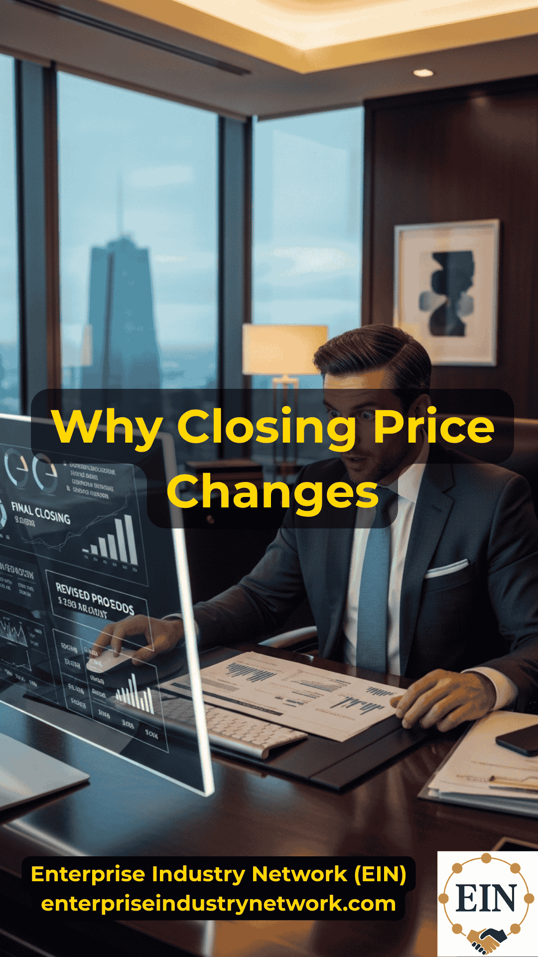 Business seller reviewing purchase price adjustments and final closing proceeds with EIN Business Brokers