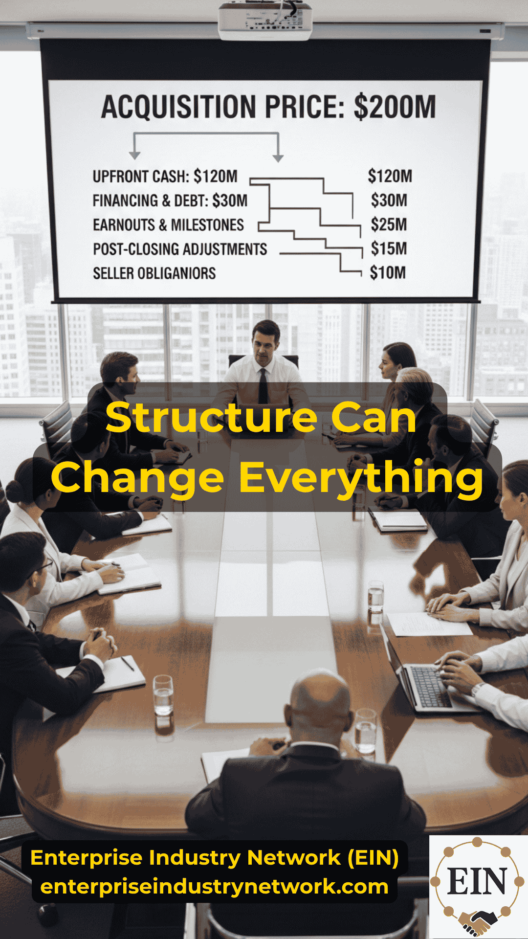 Business seller reviewing deal structure, purchase price, financing, and closing terms with EIN Business Brokers
