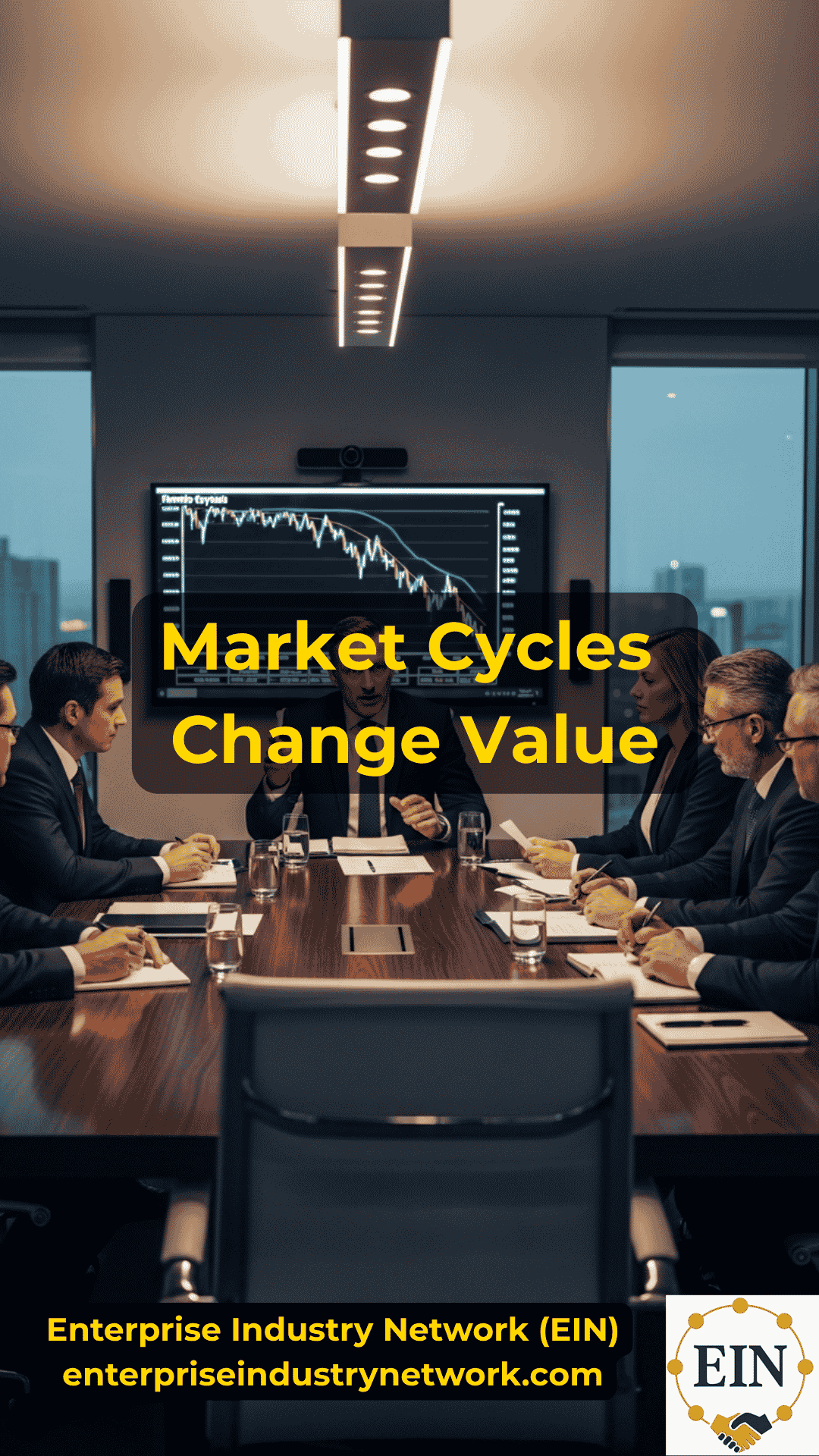 Business owner reviewing economic cycles, valuation trends, buyer demand, and financing conditions with EIN Business Brokers