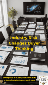 Business owner evaluating industry risk, market conditions, competition, and business valuation with EIN Business Brokers