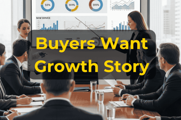 Business owner reviewing growth potential, revenue expansion, EBITDA, recurring revenue, and future business value with EIN Business Brokers