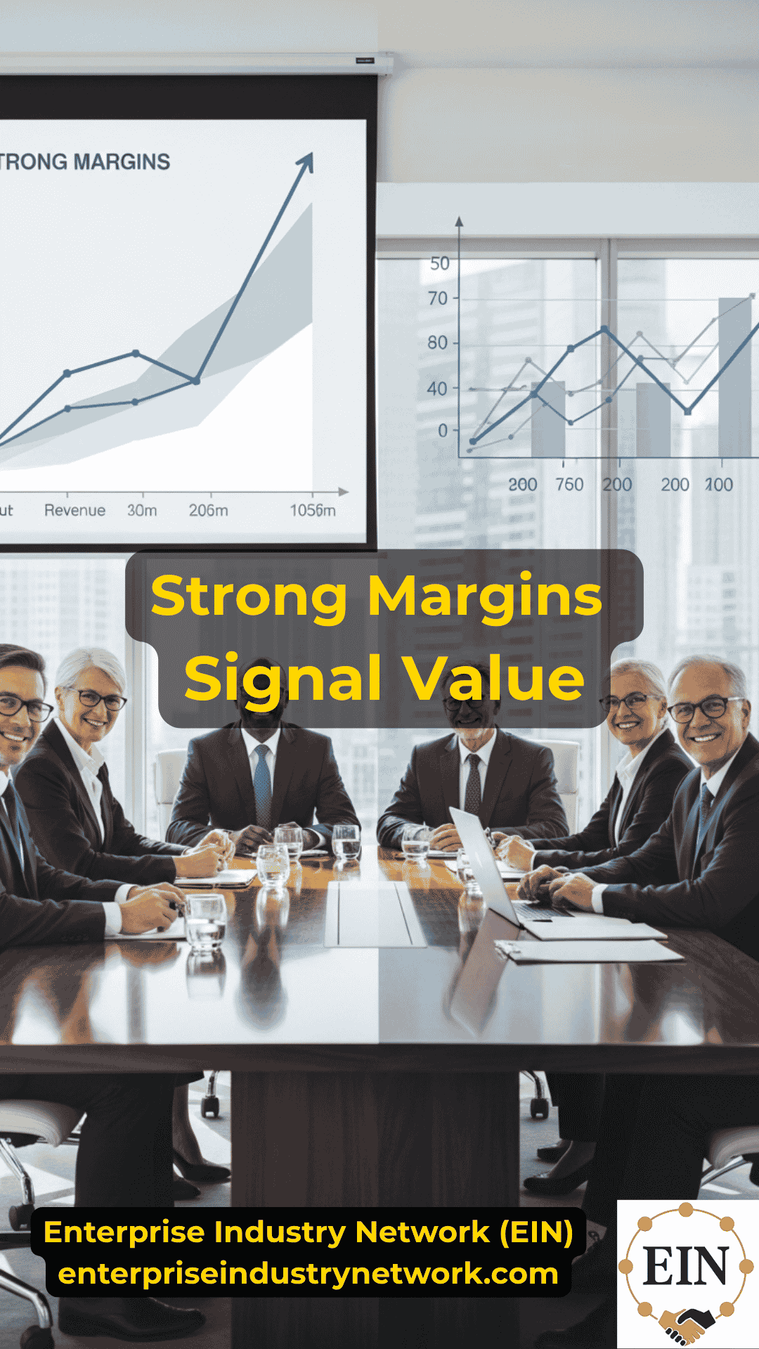 Business owner reviewing profit margins, EBITDA, pricing, operating costs, and business valuation with EIN Business Brokers
