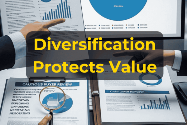 Business owner reviewing customer concentration, major account dependence, contracts, revenue risk, and business valuation with EIN Business Brokers
