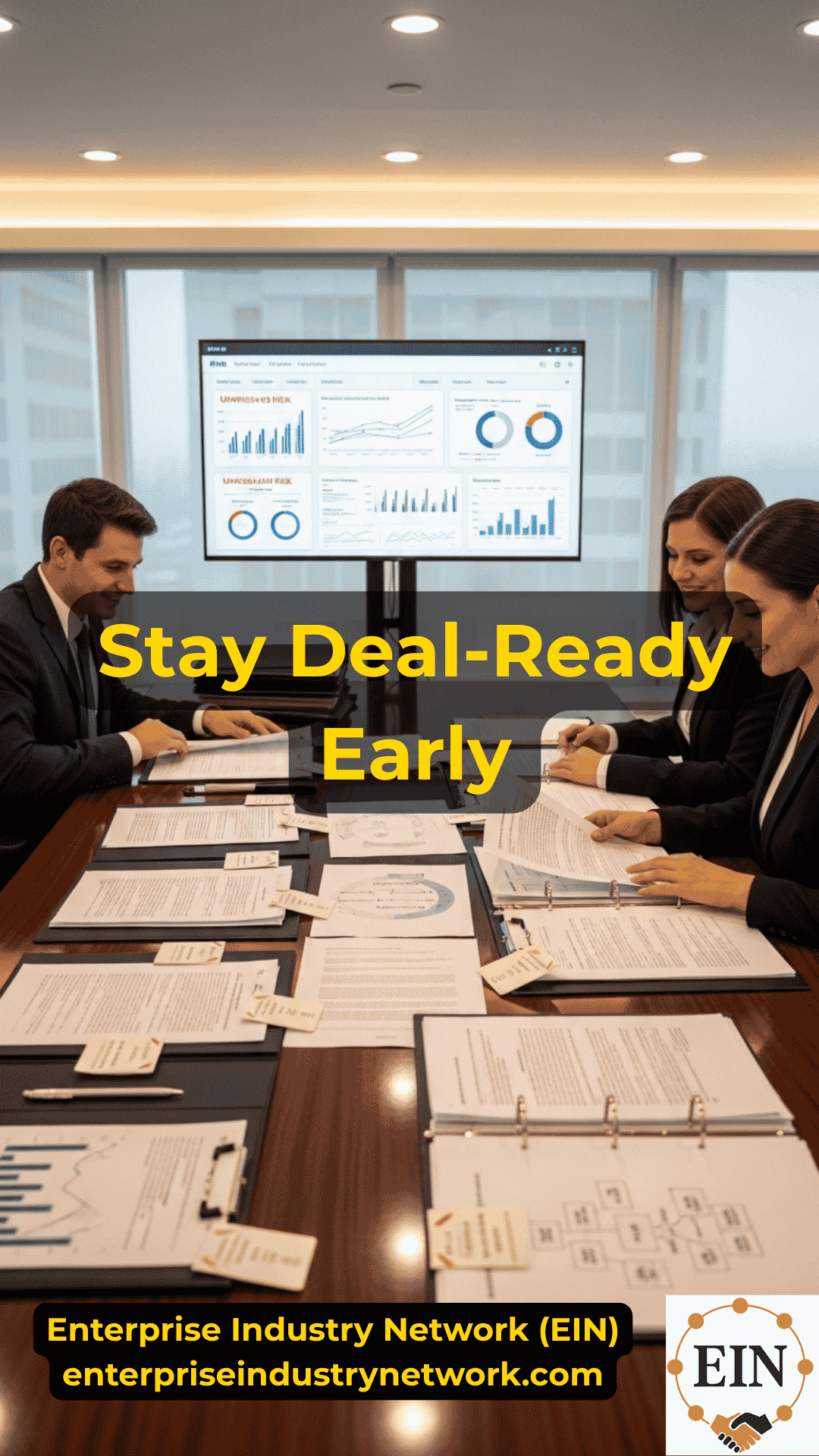 Business owner preparing a company for sale by reviewing financials, valuation, customers, management, systems, contracts, and due diligence with EIN Business Brokers