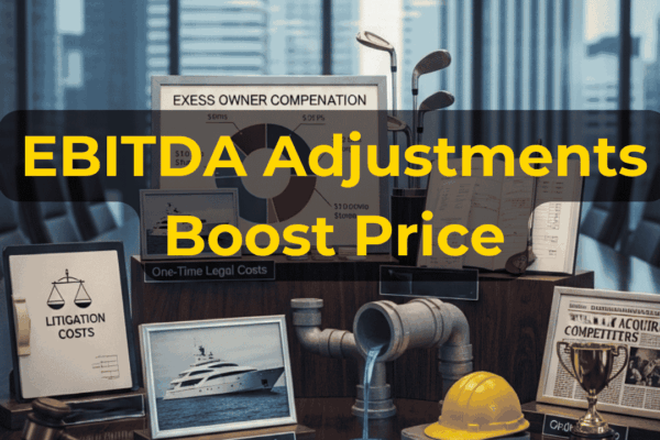 Business owner reviewing normalized EBITDA, valuation adjustments, owner compensation, one-time expenses, and business value with EIN Business Brokers