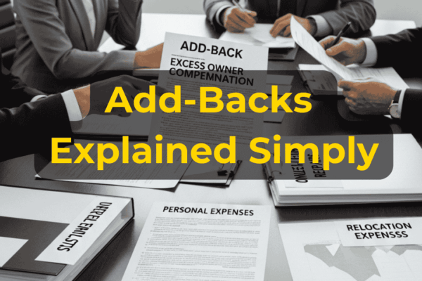 Business owner reviewing EBITDA add-backs, owner compensation, one-time expenses, related-party costs, and normalized earnings with EIN Business Brokers
