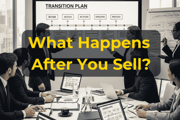 Business owner completing a business sale and reviewing seller transition, earnouts, seller financing, escrow, and post-closing obligations with EIN Business Brokers
