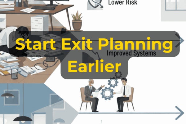 Business owner starting exit planning years before a sale by reviewing valuation, financial performance, customer concentration, management strength, and seller readiness with EIN Business Brokers