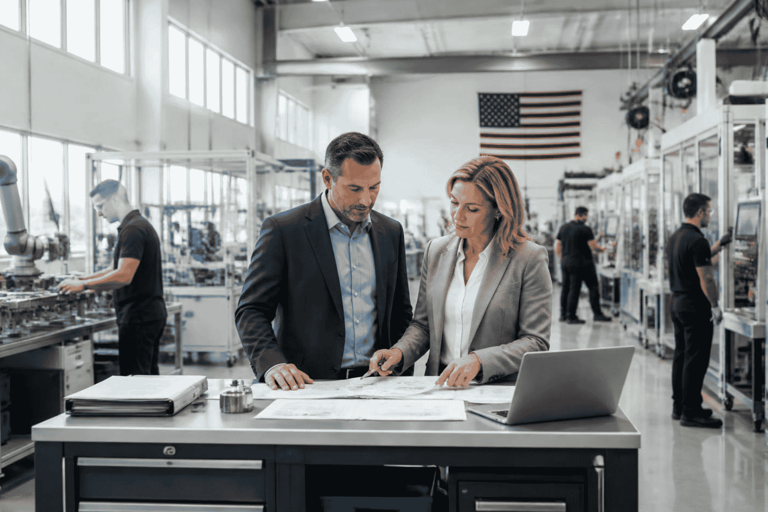 Business owner reviewing financing options for automation equipment and major fixed assets