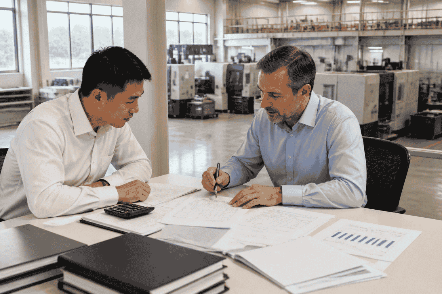 Business buyer reviewing major equipment financing needs before completing an acquisition