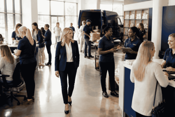 Operations consultant identifying scalability problems in a rapidly growing business