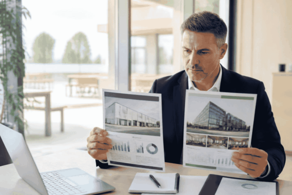 Acquisition buyer comparing business-for-sale listings with different pricing strategies