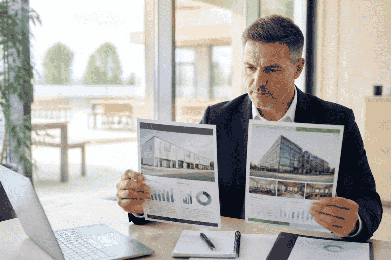 Acquisition buyer comparing business-for-sale listings with different pricing strategies