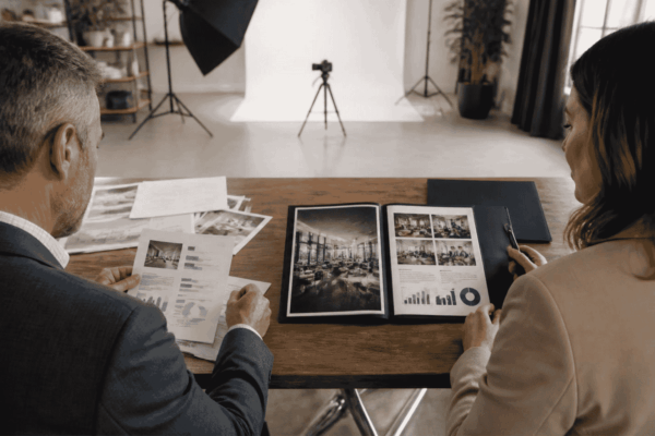 Seller and listing specialist improving a business-for-sale listing to attract qualified buyers