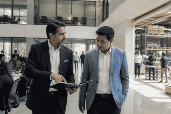 Business owner and advisor evaluating readiness for a major strategic decision